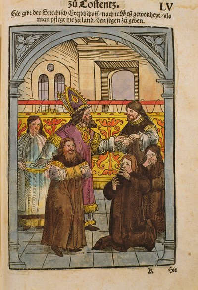 Eine Szene aus dem Konzil von Konstanz, aus 